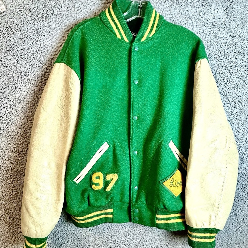 Vintage Settlemier's LIONS Varsity Jacket Sz XL 48 Double Sided - Class Of '97